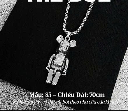 Dây chuyền hình gấu bằng bạc - Ảnh 3
